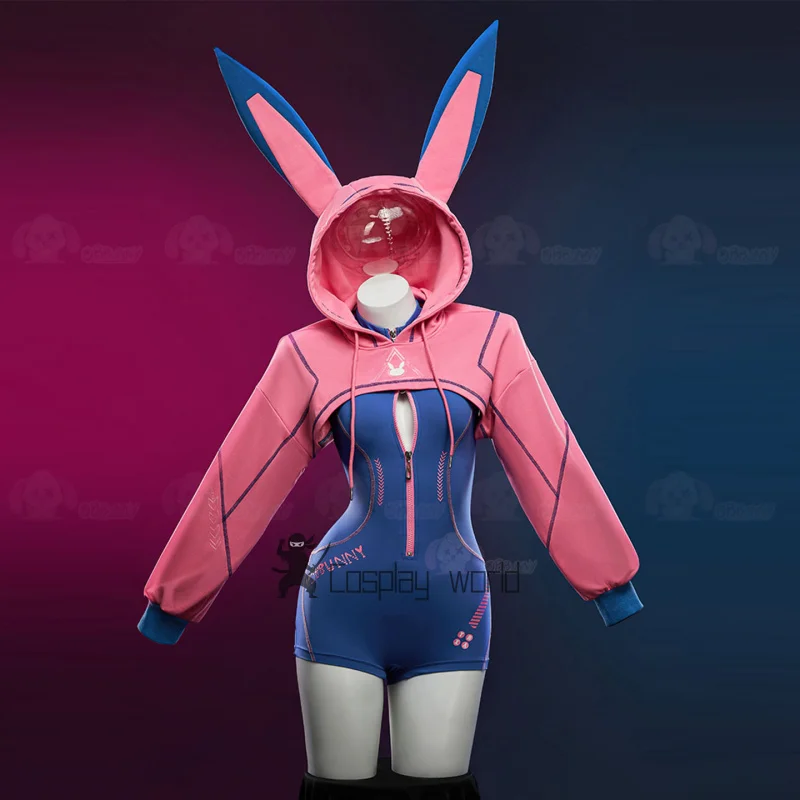 

GameOverwatch D.Va Косплей Костюм OW Хэллоуин Банни Девушка розовое сладкое пальто комбинезон парик комплект женская спортивная и повседневная форма