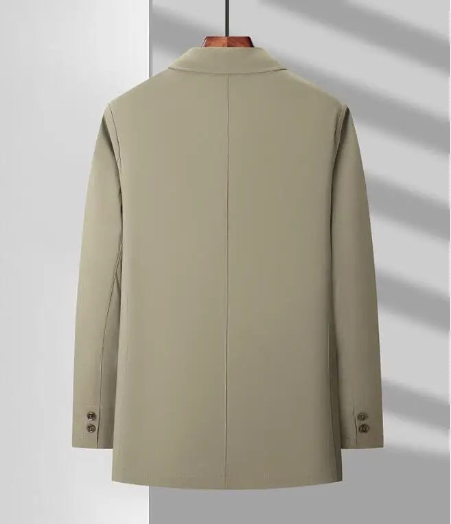 Men's Spring Fashion Handsome Trend Solid Color All-in-One Casual Business Jacket Loose Simple Lapel Top Coat