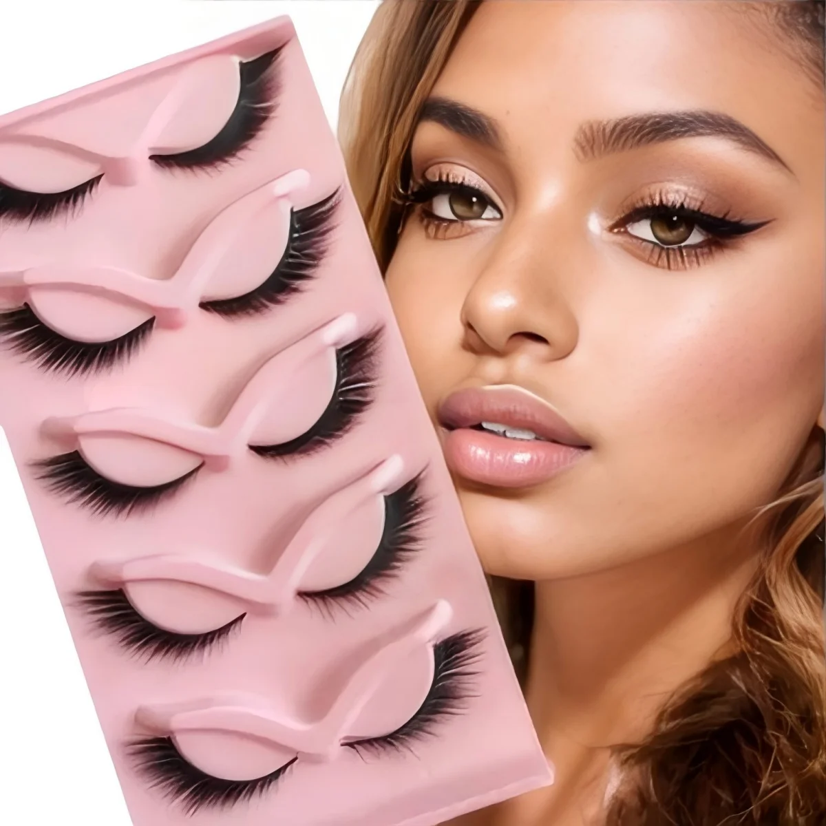 ขนตาฟ็อกซ์ 5 คู่ ขนตาแมวที่ดูเป็นธรรมชาติ ขนตา 3 มิติ ยาว 16 มม. เหมาะสำหรับการเสริมลุคของคุณ