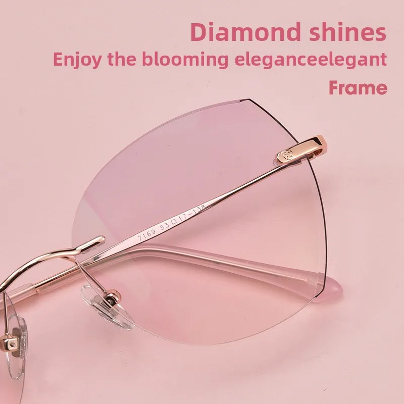 جديد الجمال الماس قطع حافة بدون شفة الترا ضوء مكافحة الضوء الأزرق نظارات قصر النظر مد البصر وصفة طبية النظارات البصرية