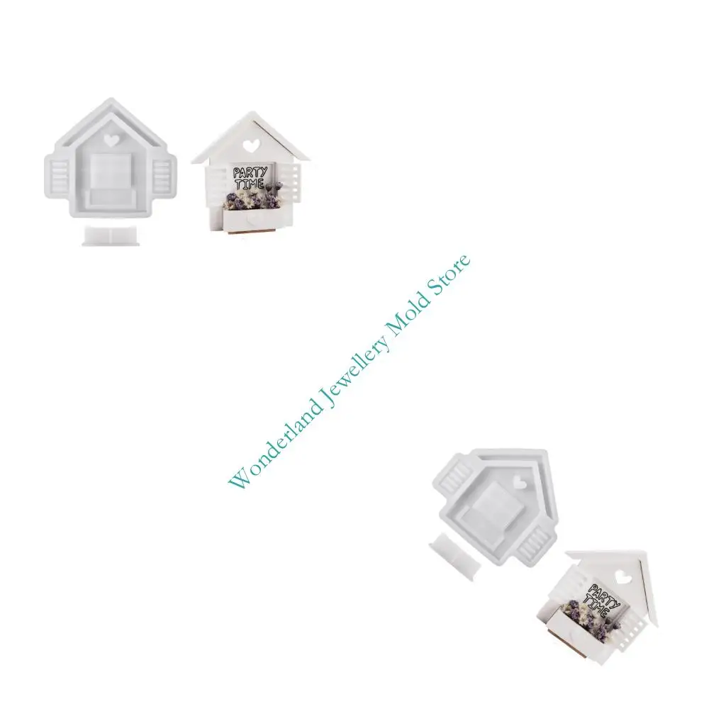 

H7EB Detailed Window Silicone Mold Jewelry Making Concrete Casting Gardening Crafts