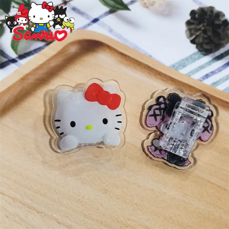 1Pc Sanrio Melody Kuromi Hello Kitty Cinnamoroll Sticky Note Clip Acrylic Clip Ornament Gift Personality Creative Long Tail Clip