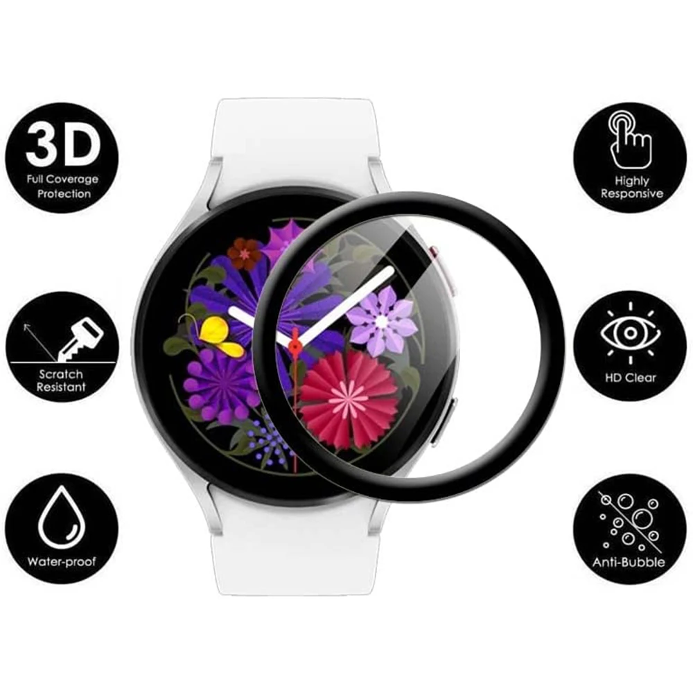 Screen Protector For Samsung Galaxy Watch5 40mm 44mm Smart Watch HD Scratch Resistant 3D Curved Laminate Film For Galaxy Watch 4
