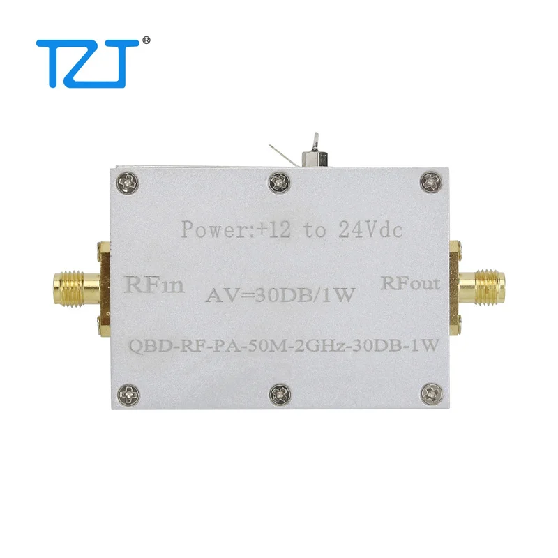 

TZT QBD-RF-PA-50M-2GHz-30DB-1W RF Power Amplifier Power Synthesis Broadband Linear Power Amplifier