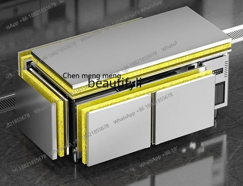 New arrive  Air-cooled refrigerated workbench Frost-free freezer Milk tea water bar Commercial kitchen Horizontal fresh-keeping