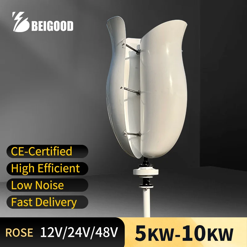 Household 8KW 10KW 5KW 2KW Vertical Axis Wind Turbine Alternative Energy Generator 12V 24V 48V Windmill With Hybrid Controller