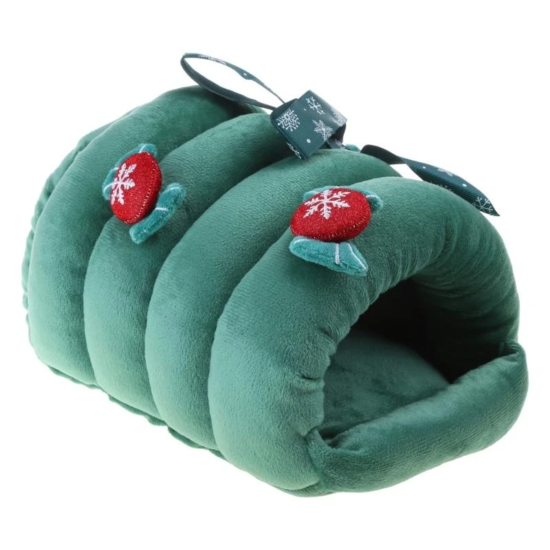 Small Animal Warm Bed Plush House Christmas Nest for Sugar Glider Hamster Ferret Q5WC