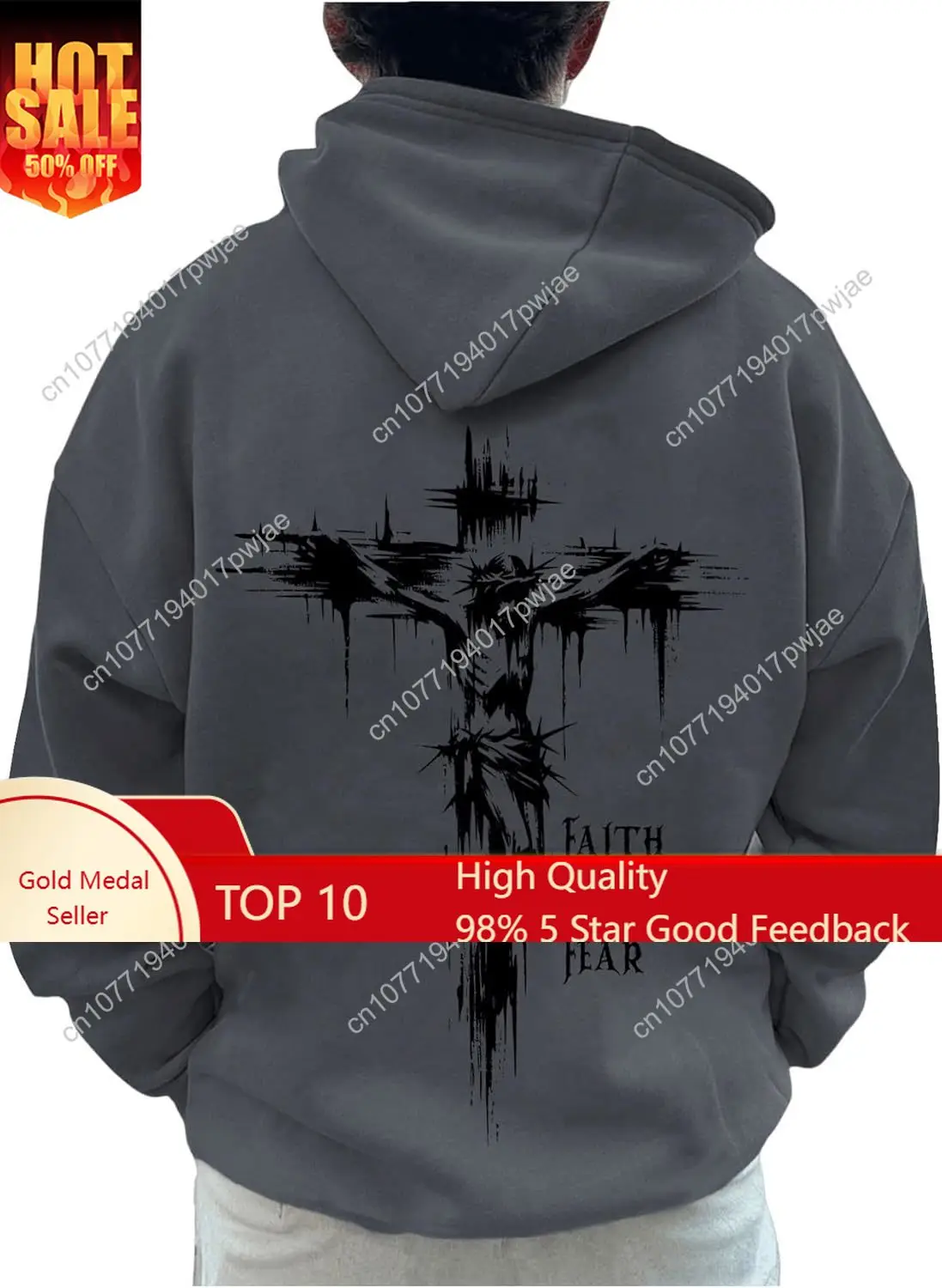 

Floerns Men's Graphic Print Long Sleeve Drawstring Hoodie Pullover Sweatshirt