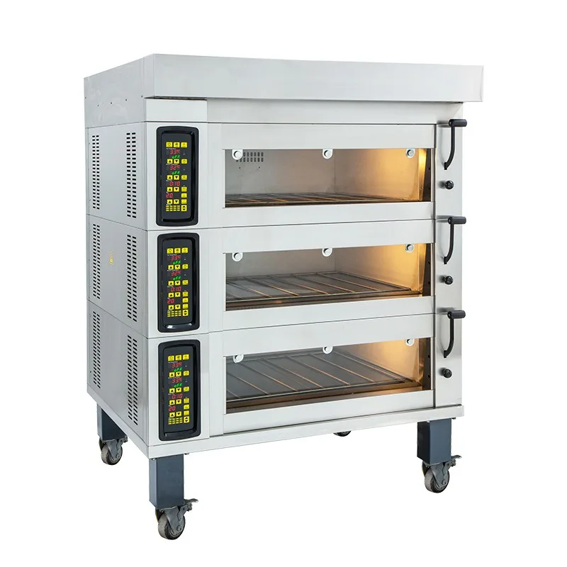 Hot blast oven, commercial oven, hot air circulation, horizontal four layers, large capacity baking, cake,