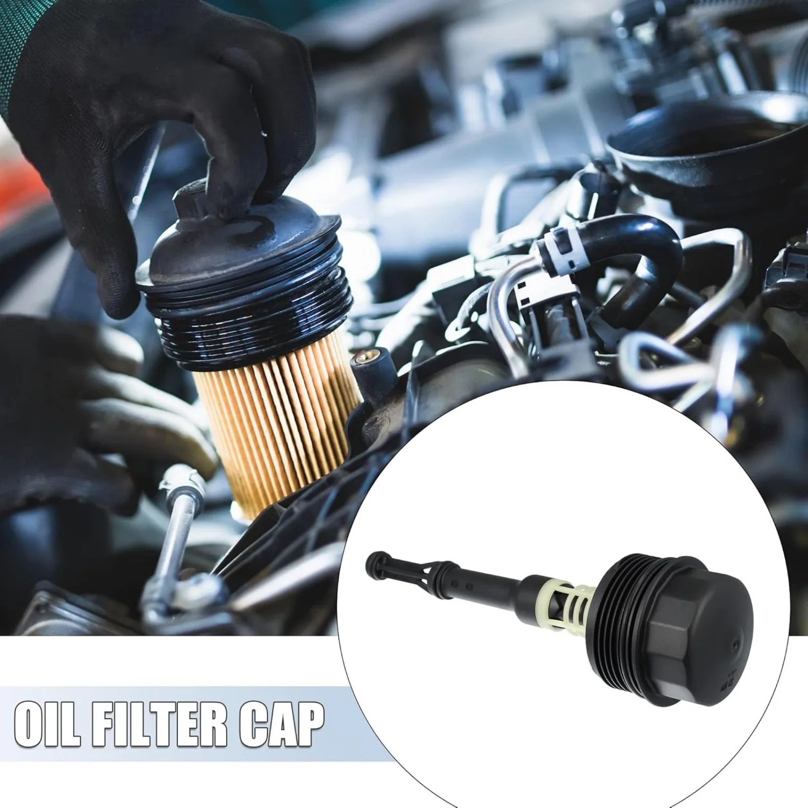 Engine Oil Filter Housing Cap Oil Filter Cover 6511800138 for Mercedes Benz OM651 Vito Sprinter W166 W204 W212 C207 R172 - view 2