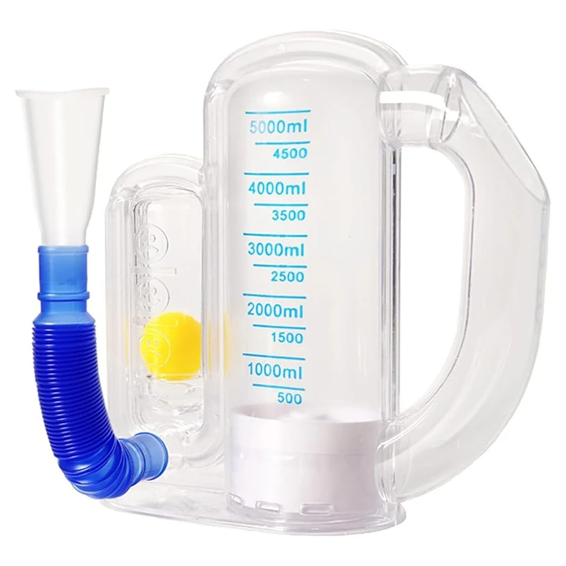 CACI Breathing Exercise Device For Lungs,Deep Breathing Trainer With Flow Rate Indicator,Incentive Spirometer 5000Ml