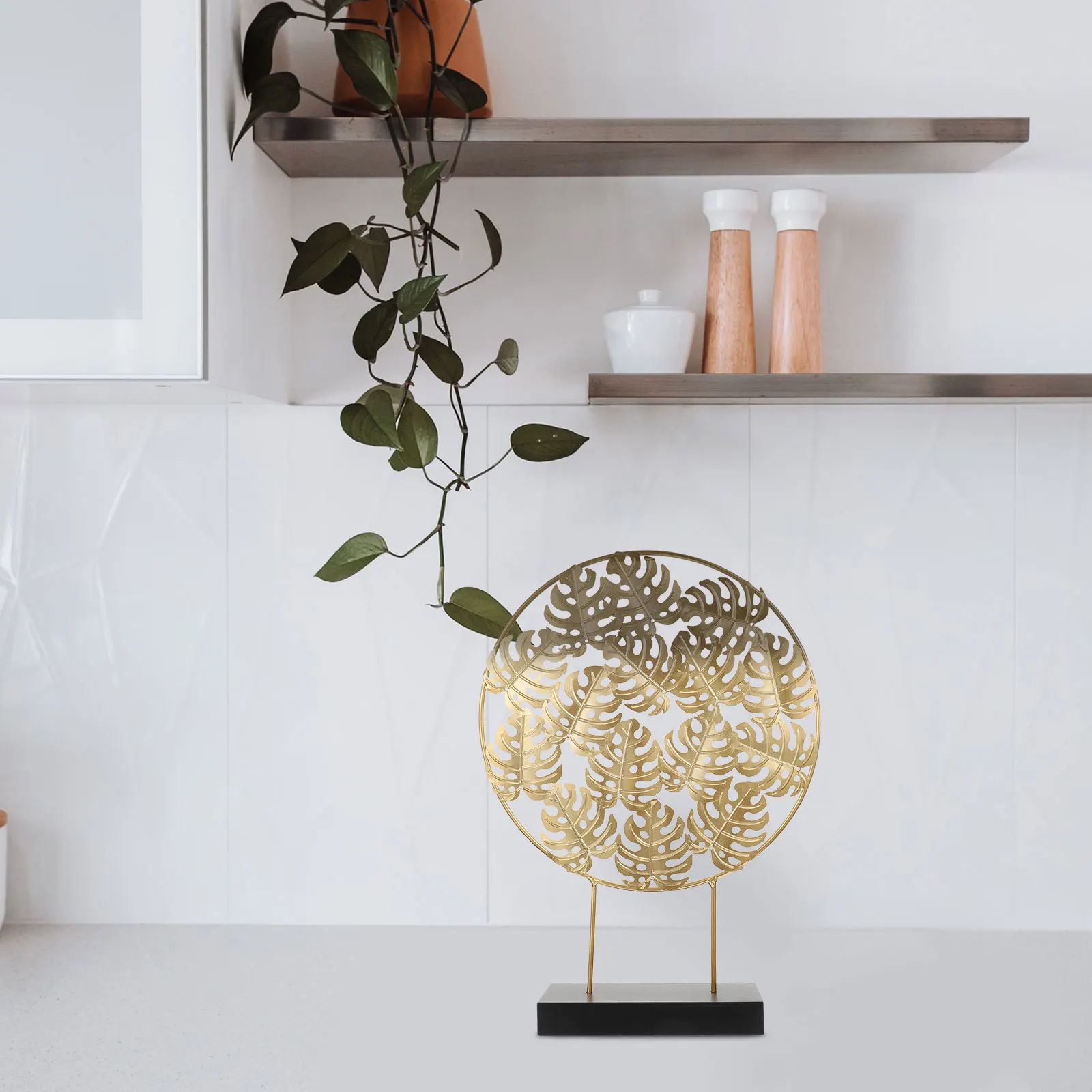 

Stylish Lightweight Metal Leaf Ornaments Wrought Iron Desktop Decor Home Office Decoration Table Adornment Elegant Leaf Craft