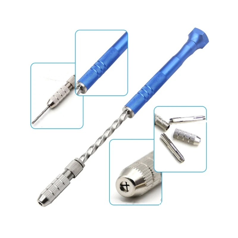 Perforadora agujero taladro giratorio manual con 0 Uds., Mini brocas helicoidales, precisión semiautomática, llavero