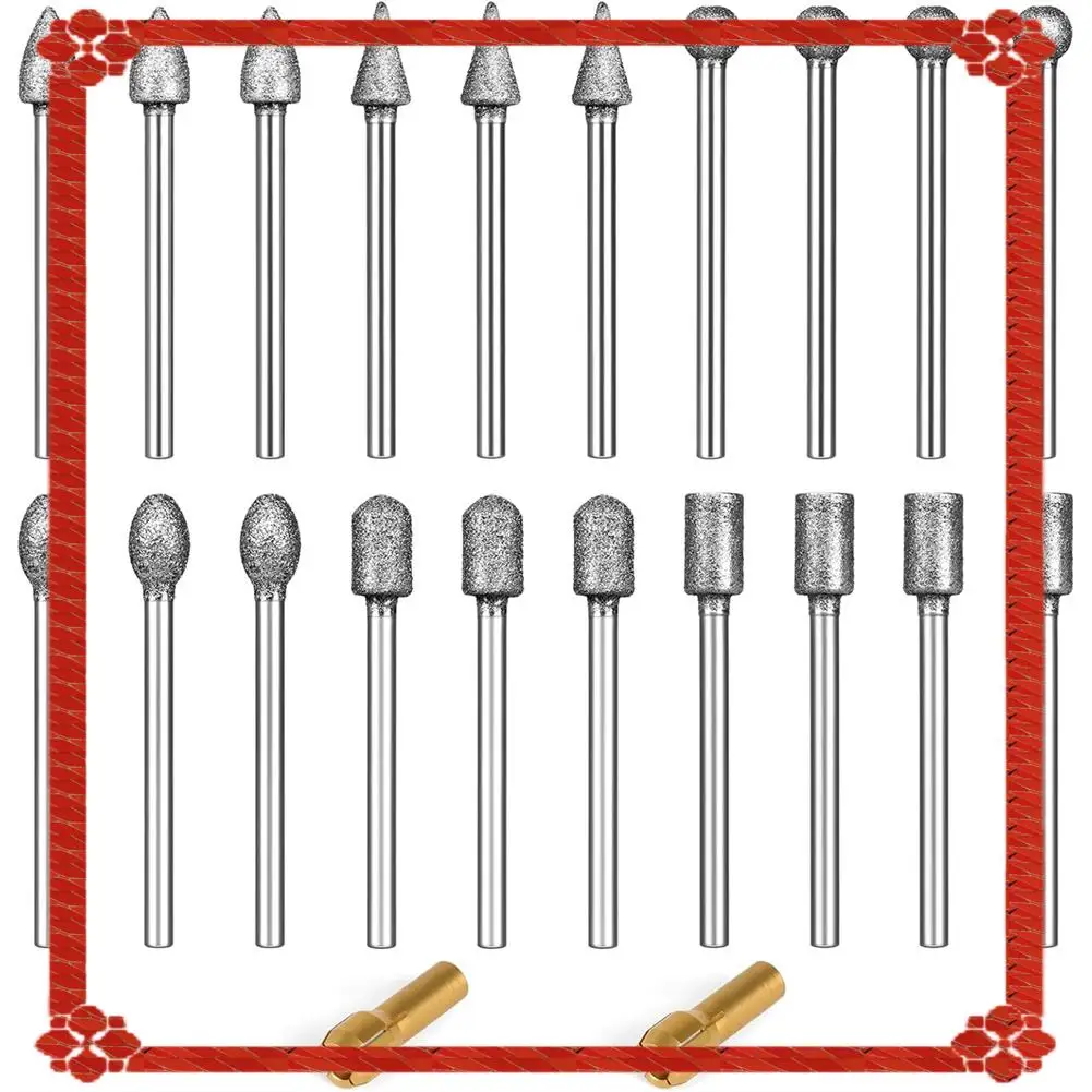 

24 часа доставки, совместимый набор алмазных шлифовальных бит, хвостовик 1/8 дюйма, зернистость 120, алмазные биты для каменной смолы, фарфора, карвина