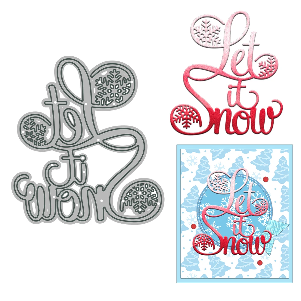 MangoCraft-Mini troqueles de corte de invierno Let It Snow, suministros para álbumes de recortes, troqueles de Metal, molde para cuchillo para hacer tarjetas, decoración de álbumes