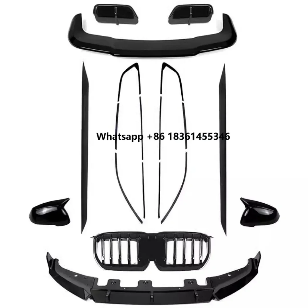 

For X1 2023 modified Auto Front lip Side skirt Rear spoiler Tail wing Grille window trim Rearview mirror cover Body kit