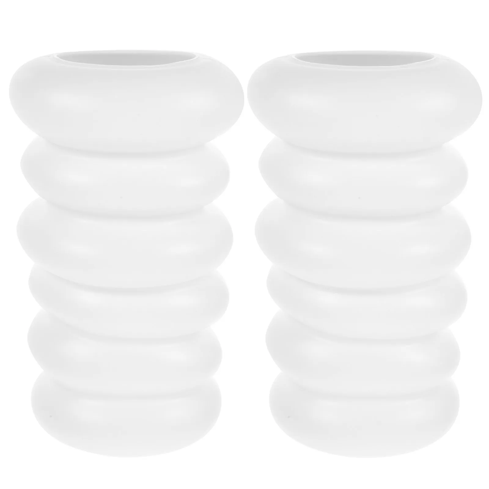 2Pcs Plastic Flower Vases Nordic Design Simple Smooth Surface Round Edge Decorative Vase for Home Office Balcony Photography