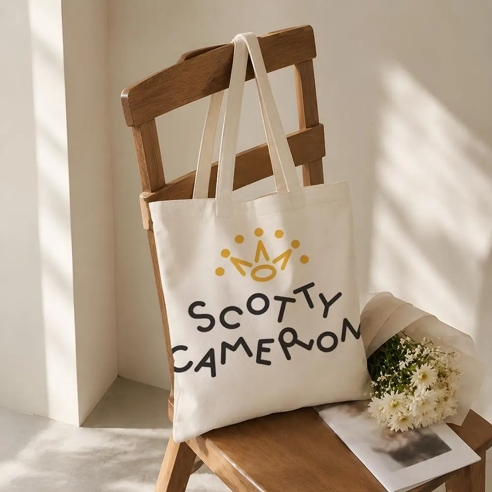 golf S-Scotty P-putter Cameron Storage Bags Fashion Cotton Canvas Tote Bag Eco Friendly Reusable Large Capacity Shopping Bag view 5