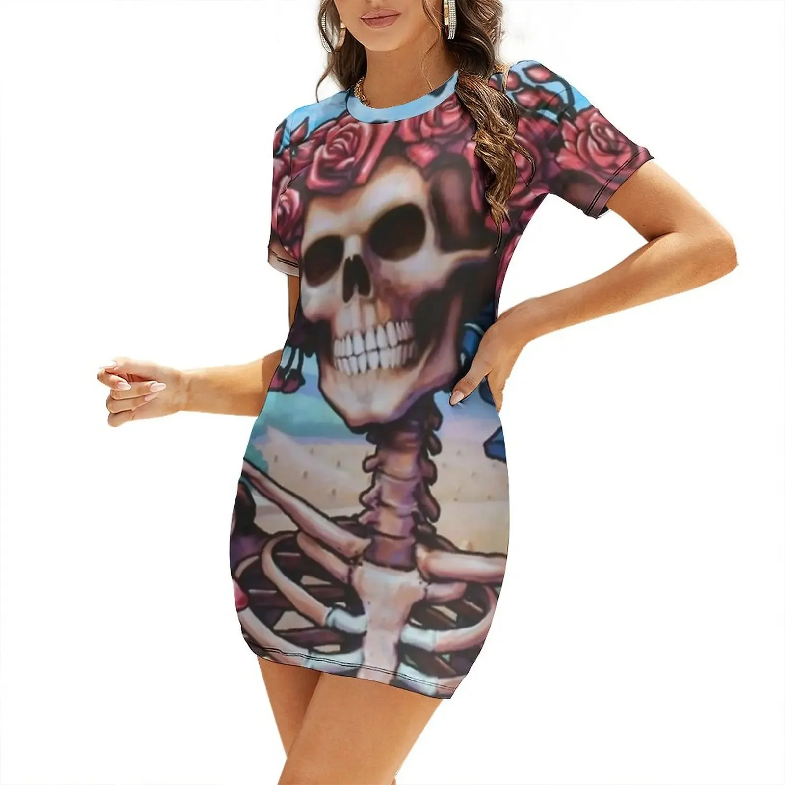 

Tie Dye Dead poster Short-Sleeved Dress women's clothing korea stylish summer dress woman 2026