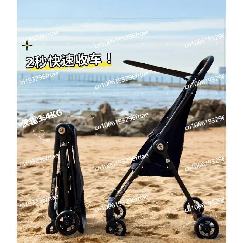 Baby stroller, baby walking artifact, trolley, ultra-light and portable folding baby coach, one-click collection