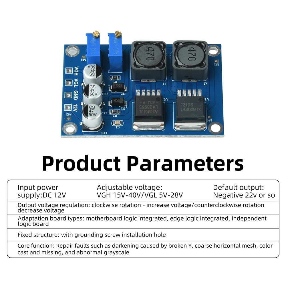 12V DC Logikplatinen-Reparaturmodul für Bildschirmreparatur VGH VGL Dual-Spannung Einstellbare Technologie-Aktualisierung für Elektronik – Detail 6