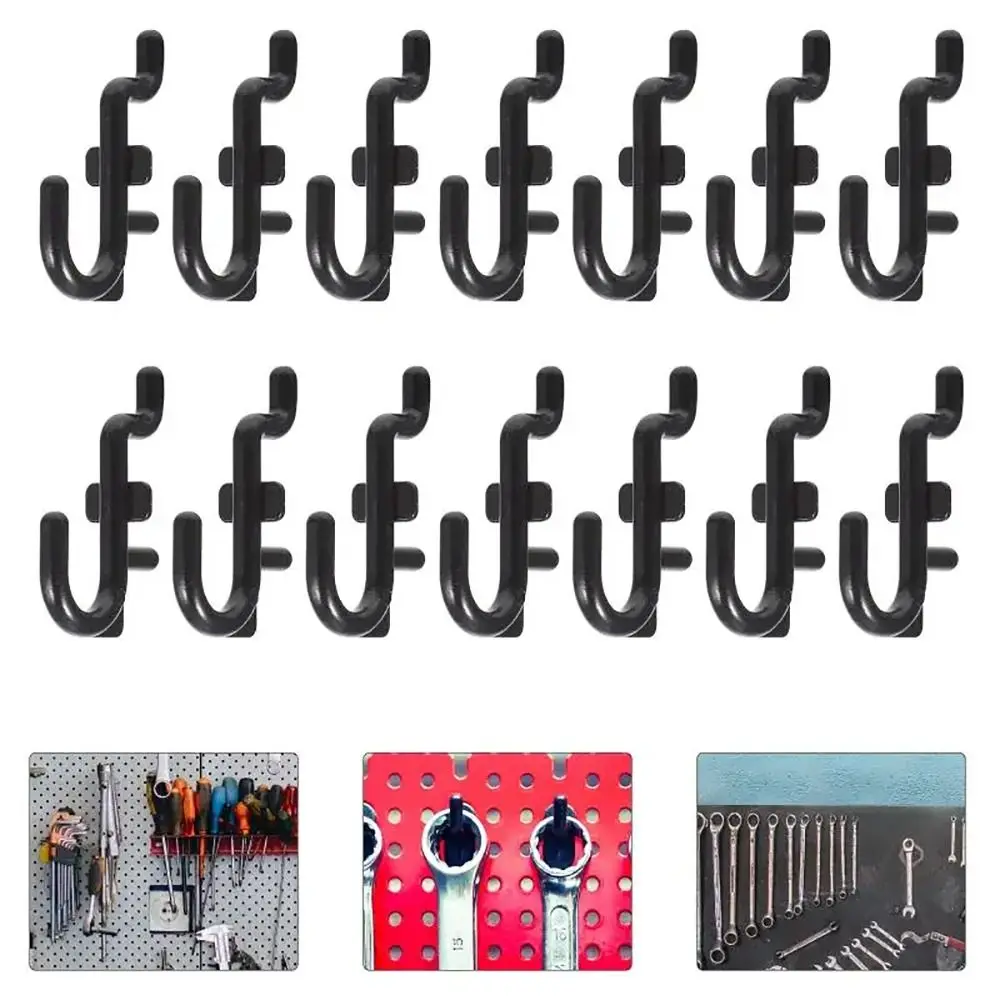 50Pcs New Garage Storage Rack Pegboard Hooks Shop Shelf Hanger J-Type Peg Board Hook Commodity Display Hole Board Wall Hanger