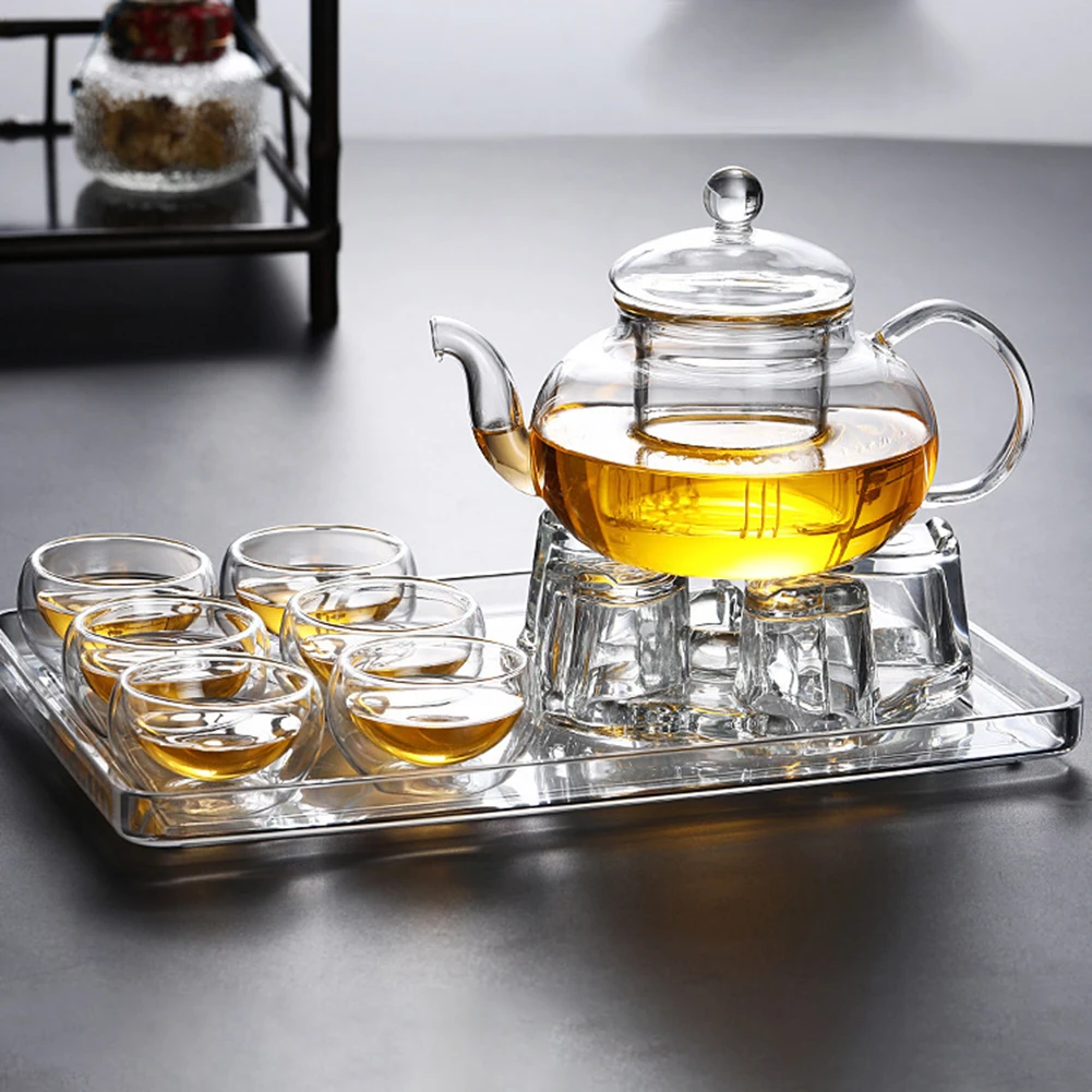 

1/6pcs Glass Kung-Fu Tea Cup Set Reusable Drinking Tea Glass Gift For Chirstmas Double Layer Design Reusable