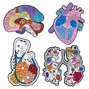 Organ Medis Bros Pin Enamel untuk Wanita Lencana Pin Kerah di Ransel Aksesori Kostum Hadiah Perhiasan Fashion untuk Teman 10 bros dokter penjualan terbaik - №