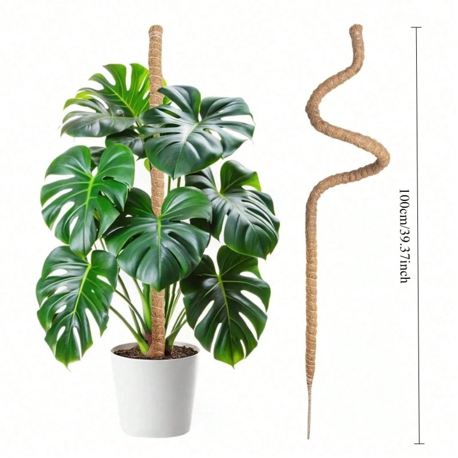 4PCS Moss Pole 100CM Monstera Plant Support Stackable Moss Poles for Plants Coir Totem Pole Tall Moss Pole for Climbing Plants