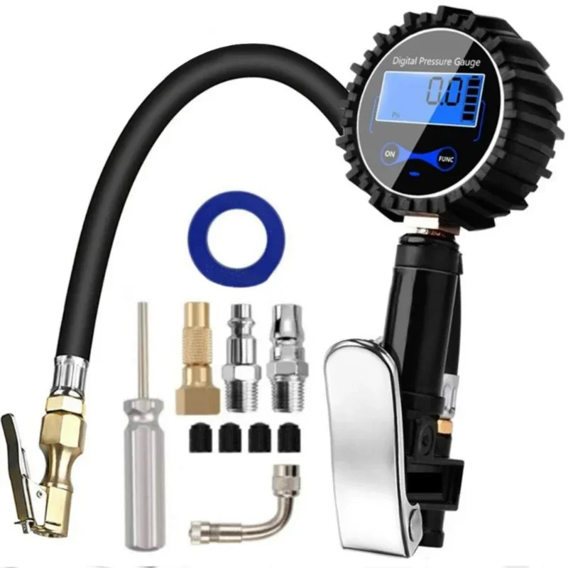 

200PSI LCD Display Tire Pressure Gauge Digital Tire Tester Air Pressure Manometer Quick Connect Coupler for Car Truck Motorcycle