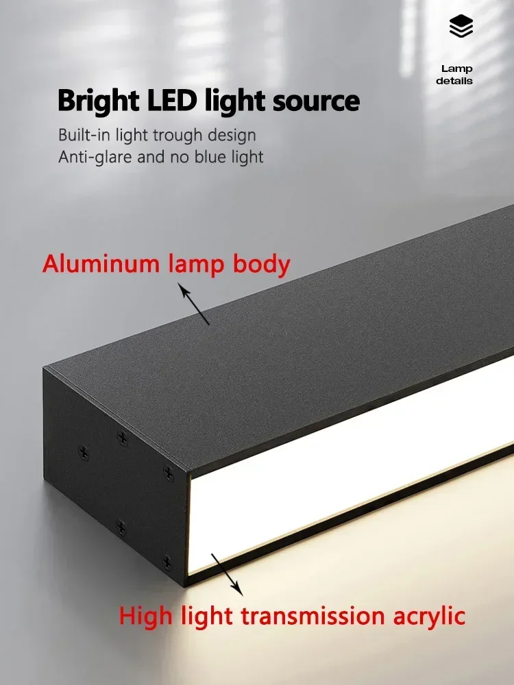 Modern Long Strip Surface Mounted Minimalist Black/White/Gold Ceiling Lights Aisle Balcony Bedroom Dining Room Lamp LED Indoor