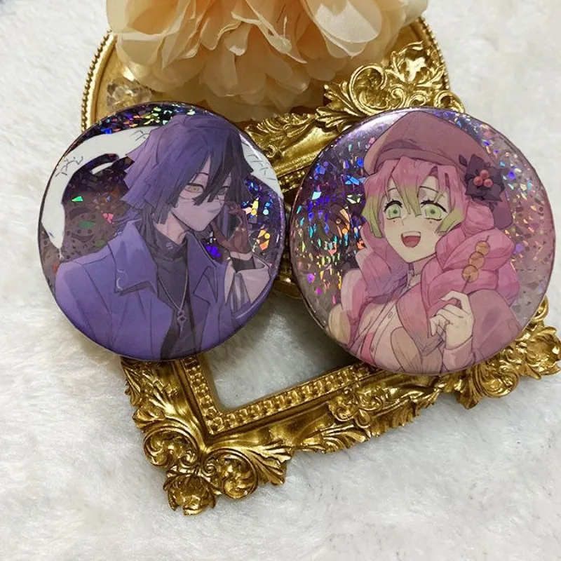 Demon Slayer Giyu Tomioka Tokitou Muichirou Iguro Obanai Badge Animation Peripheral Cute Goods Kawaii Brooch Collection Gift