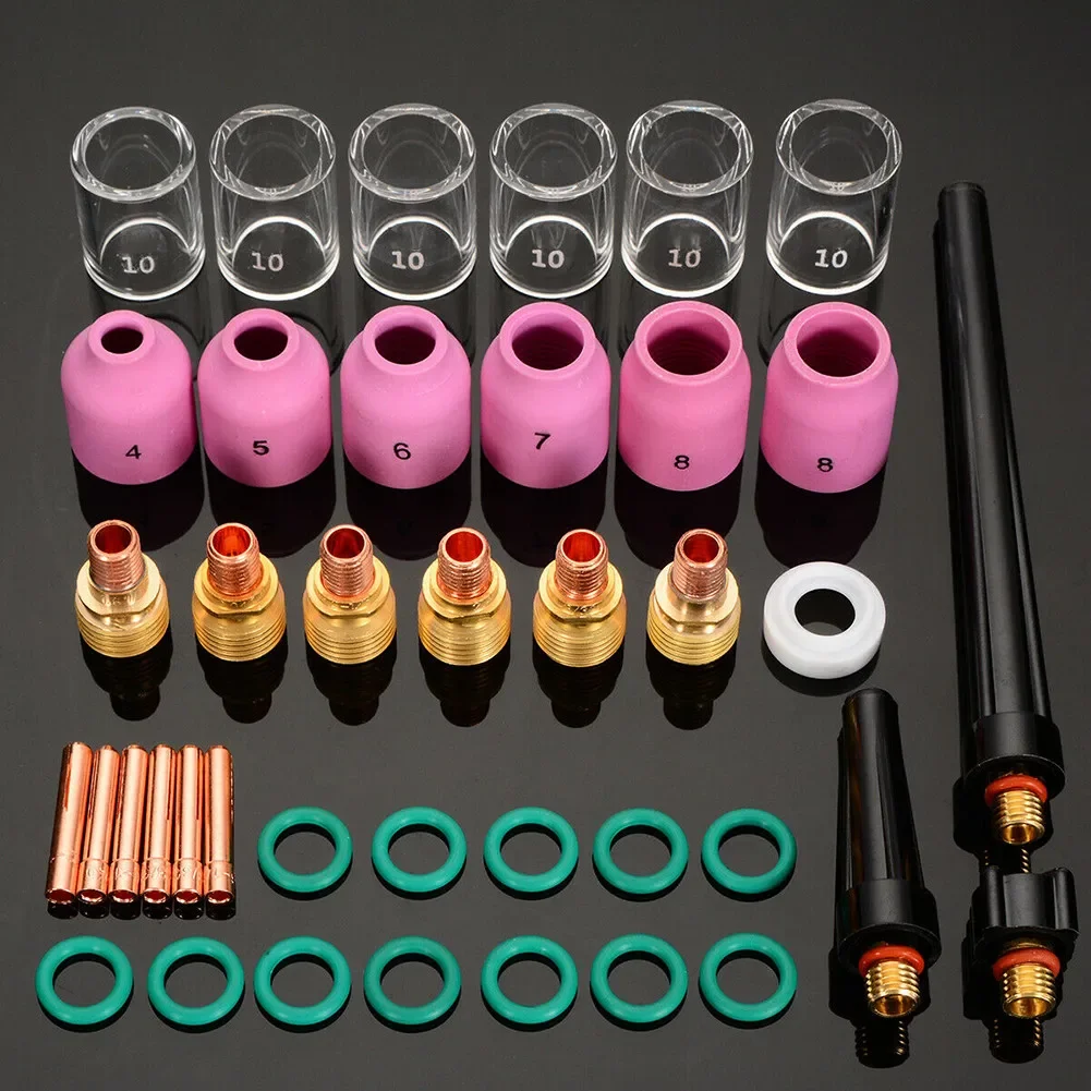 

Complete TIG Welding Torch Gas Lens Kit for WP 9 WP 20 WP 25 40pcs Suitable for all 9 series air cooled welding torches