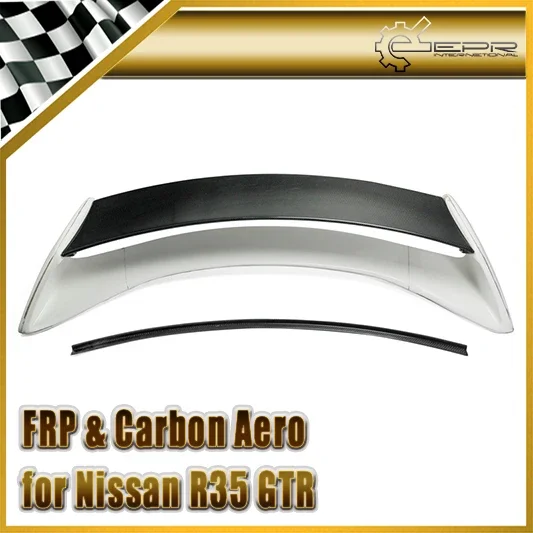 For Nissan R35 GTR Portion Carbon Fiber Aumse Style Rear Spoiler FRP Fiberglass AM Trunk Wing Boot Lid Body Kit Car Accessories