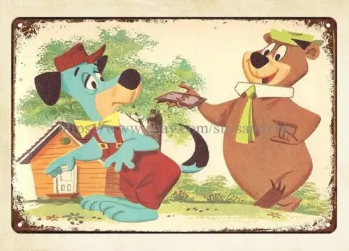 metal advertising signs 1961 Yogi Bear dog comic metal tin sign