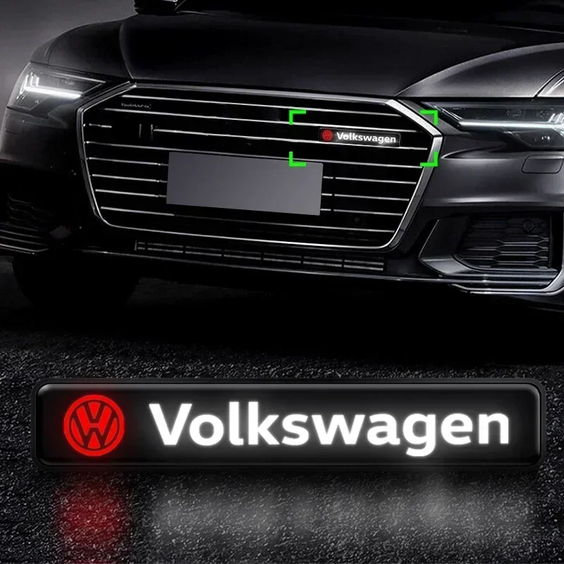 

Car Mid-net Lamp Badge Emblem Decoration Styling Auto Accessories For Volkswagen VW Scirocco Jetta Beetle Golf Passat Tiguan