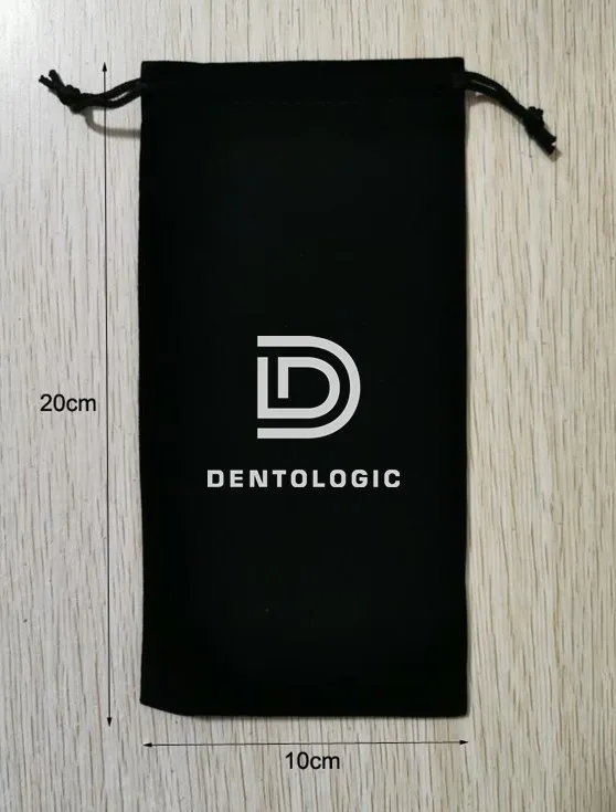 

500 Pieces Customised Logo 10x20cm Drawstring Black Velvet Bags Gift Packaging Pouches Printed With Silver Color Logo