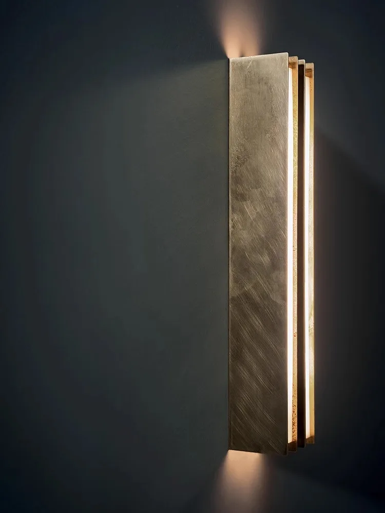 Vintage American Dimmable LED Rectangular Wall Lamp Wall Light Wall Sconce Wall Decor Arandela Externa For Corridor Foyer