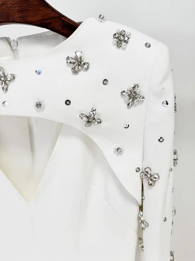 HIGH STREET 최신 2025 디자이너 Vestido 여성용 다이아몬드 페르시 케이프 슬리브 바닥 길이 맥시 롱 드레스