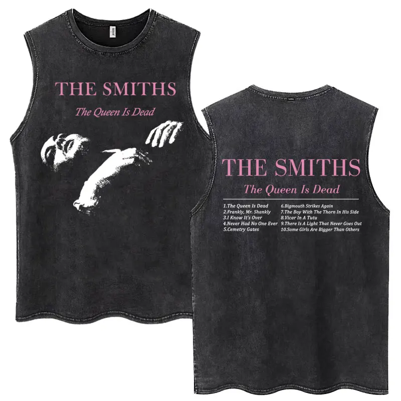 

Рок-группа The Smiths The Queen Is Dead, потертые майки, винтажные мужские футболки инди Морриси 1980-х годов, свободный хлопковый жилет без рукавов