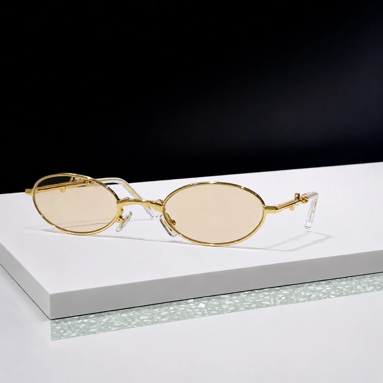 Radi Korea Luxury Designer Y2K Retro Oval Foldable Eyeglasses Frame Ladies Slim Optical Frame Custom Myopia Prescription Lens