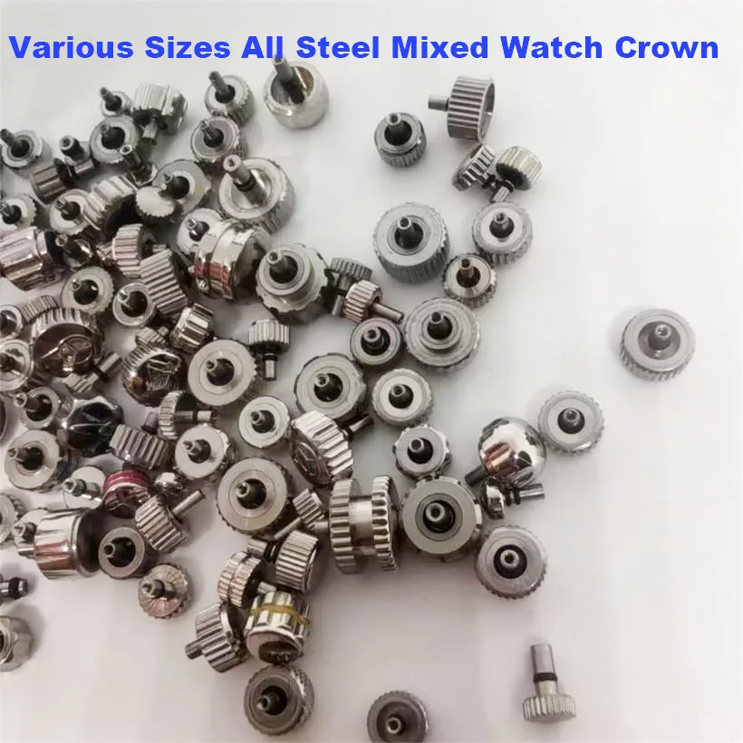 Watch Accessories Are In Bags All Steel Watch Handle Various Sizes Long Short Mixed Watch Crown Clock Maintenance Parts