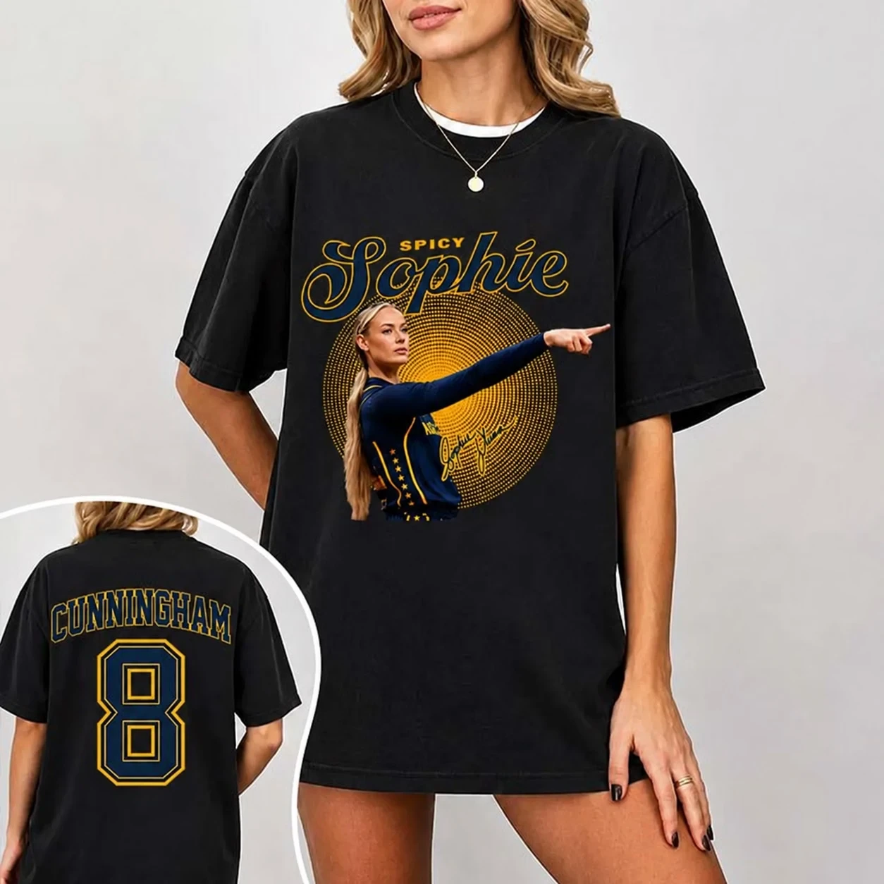 Vintage Spicy Sophie Cunningham Shirt, Sophie Cunningham 8 Graphic Tee Gifts From Basketball Fans