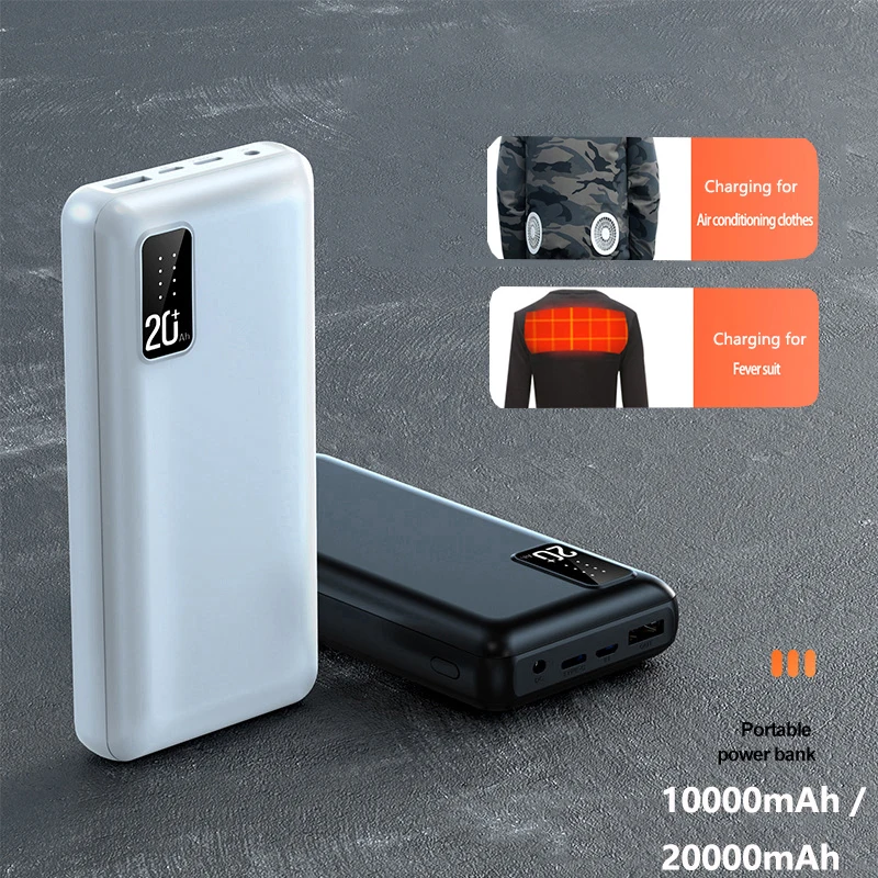 7.4V DC Heated Vest Power Bank 20000mAh Portable Charger External Battery Pack for Heated Jacket Power Bank for Xiaomi Mi iPhone