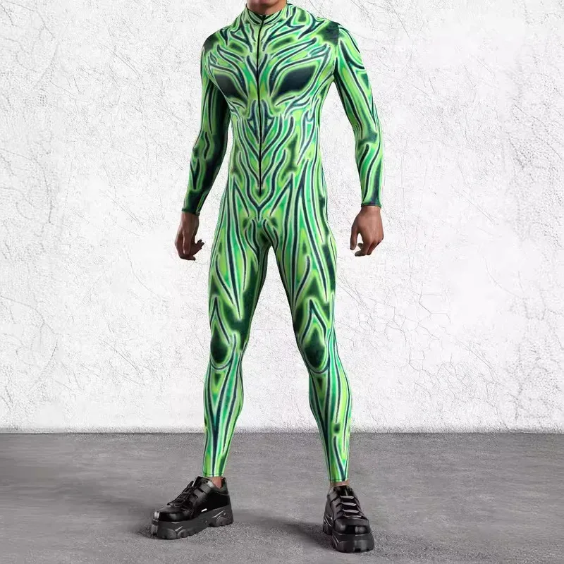 سايبر بانك ثلاثية الأبعاد حفلة عطلة الرجال الاطفال ارتداءها Steampunk بذلة زي هالوين تنكري Catsuit كرنفال حفلة Zentai السروال القصير