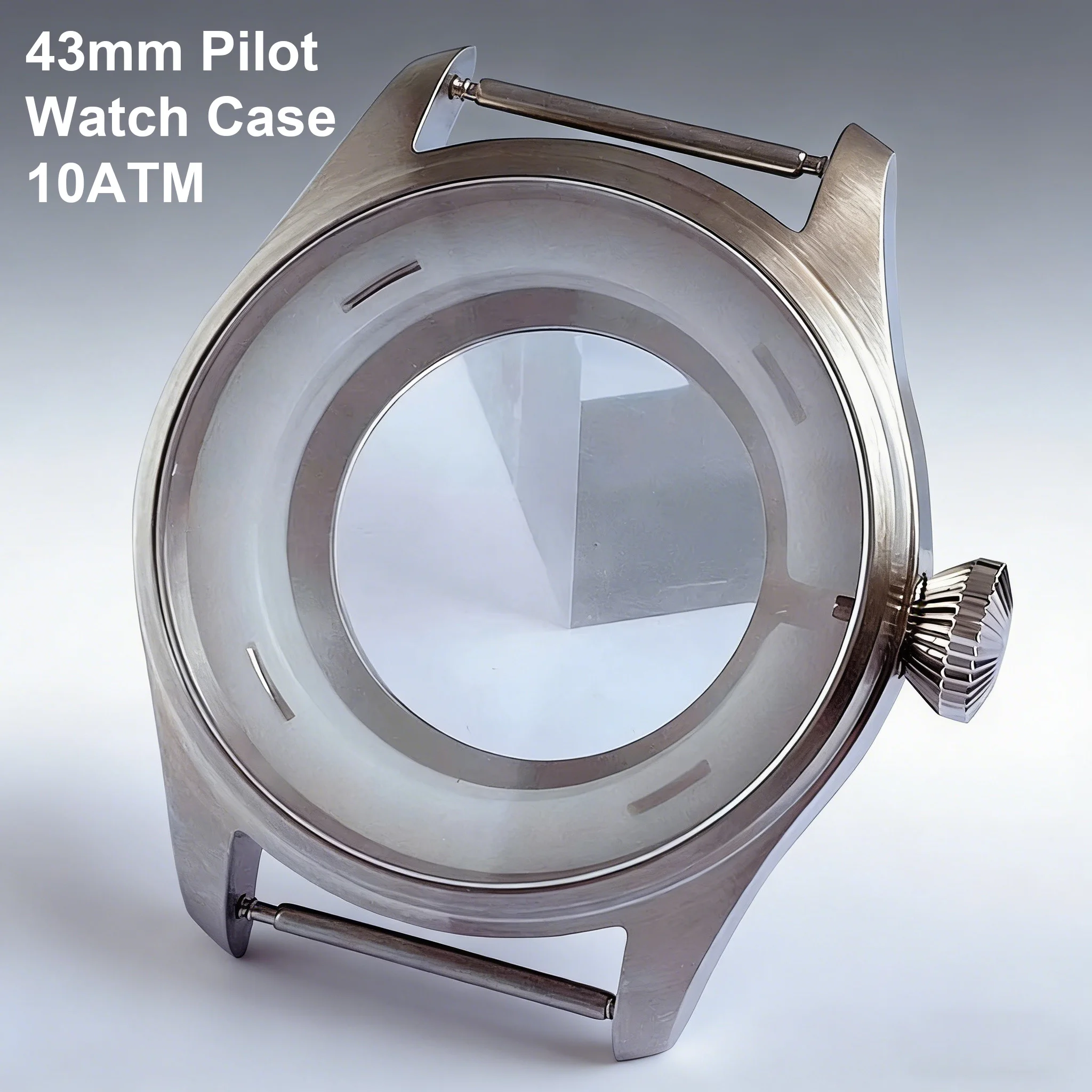 

Корпус для часов Tandorio 43 мм Pilot Big Automatic с прозрачной задней крышкой, сапфировое стекло, водонепроницаемость 10ATM, для механизмов NH34, NH35, NH36, ETA2824, ST2130, запчасти для часов.