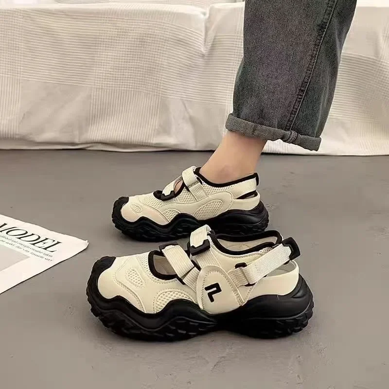 

2023 летняя новая женская обувь, модные сетчатые сандалии, дышащая нескользящая повседневная уличная обувь, легкая прогулочная обувь ‌ Zapatos Mujer