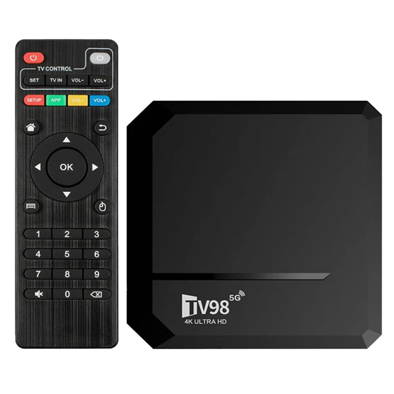 กล่องทีวี TV98 BT 2G + 16G กล่อง12.1สมาร์ททีวีแอนดรอยด์2.4G + 5G WIFI + BT 4.0 4K x 2K กล่องสมาร์ททีวี TV98