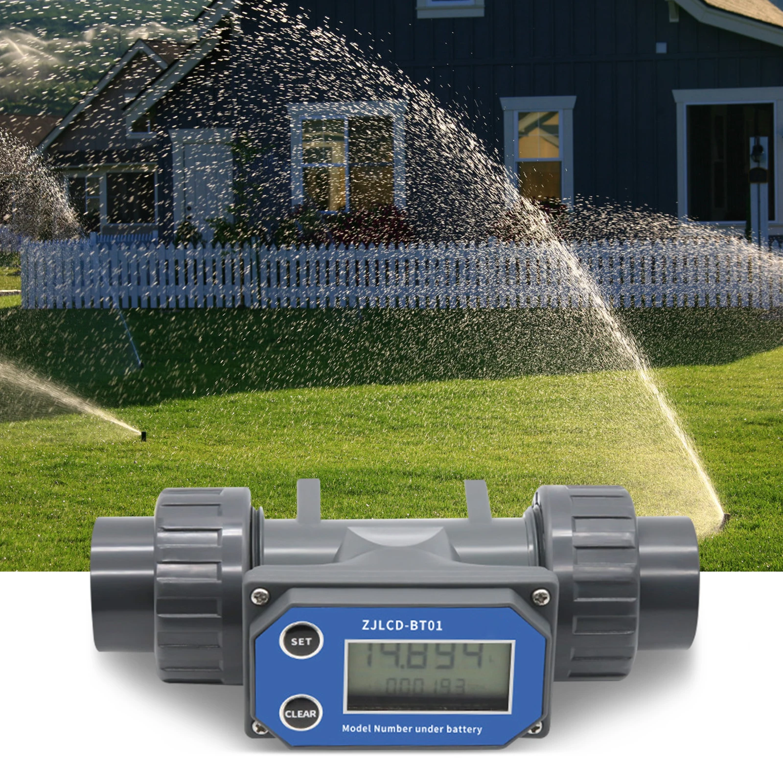 DN25-DN80 Turbine Flow Meter Electronic LCD Digital Display Flowmeter Water Liquid Meter For Farm Garden Irrigation