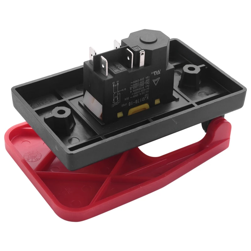 Off-On Red Cover Emergency Stop Push Button Switch 16A Power-Off/Undervoltage Protection Electromagnetic Start Switch